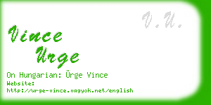 vince urge business card